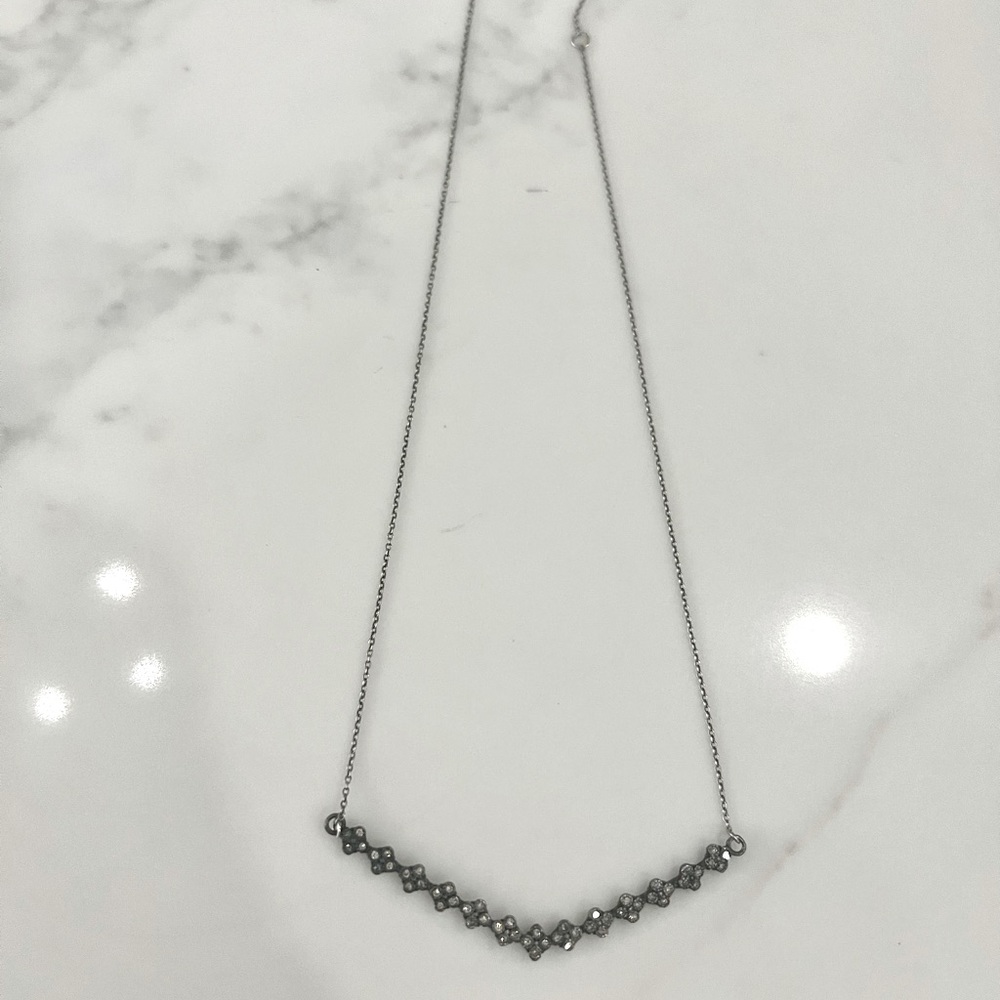 Armenta crivelli bar necklace with champage diamonds.